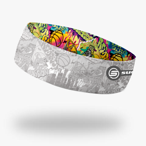 Graffiti Tie Dye Reversible Headband- 2.25"