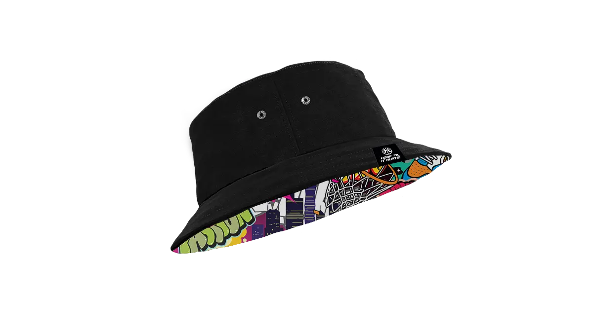 Black Graffiti Bucket Hat – Hoop 'Til It Hurts!