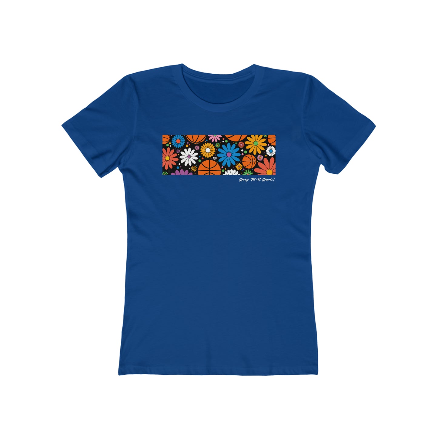 Women's Hippie Flowers and Basketballs T-Shirt - Adult Sizes Available in 4 Colors