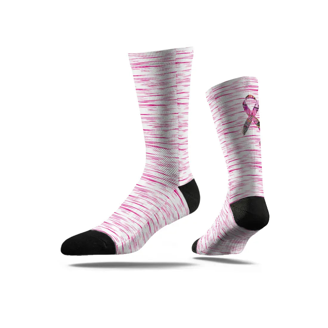 Breast Cancer Basketball Graffiti Ribbon Crew Socks