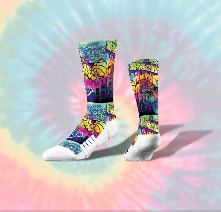 Basketball Graffiti Tie Dye Socks