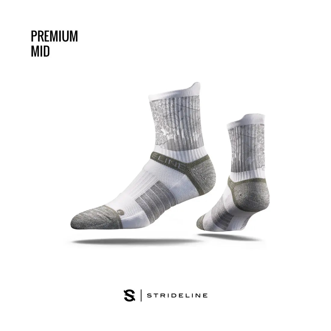 Basketball Graffiti Mid Socks - Gray