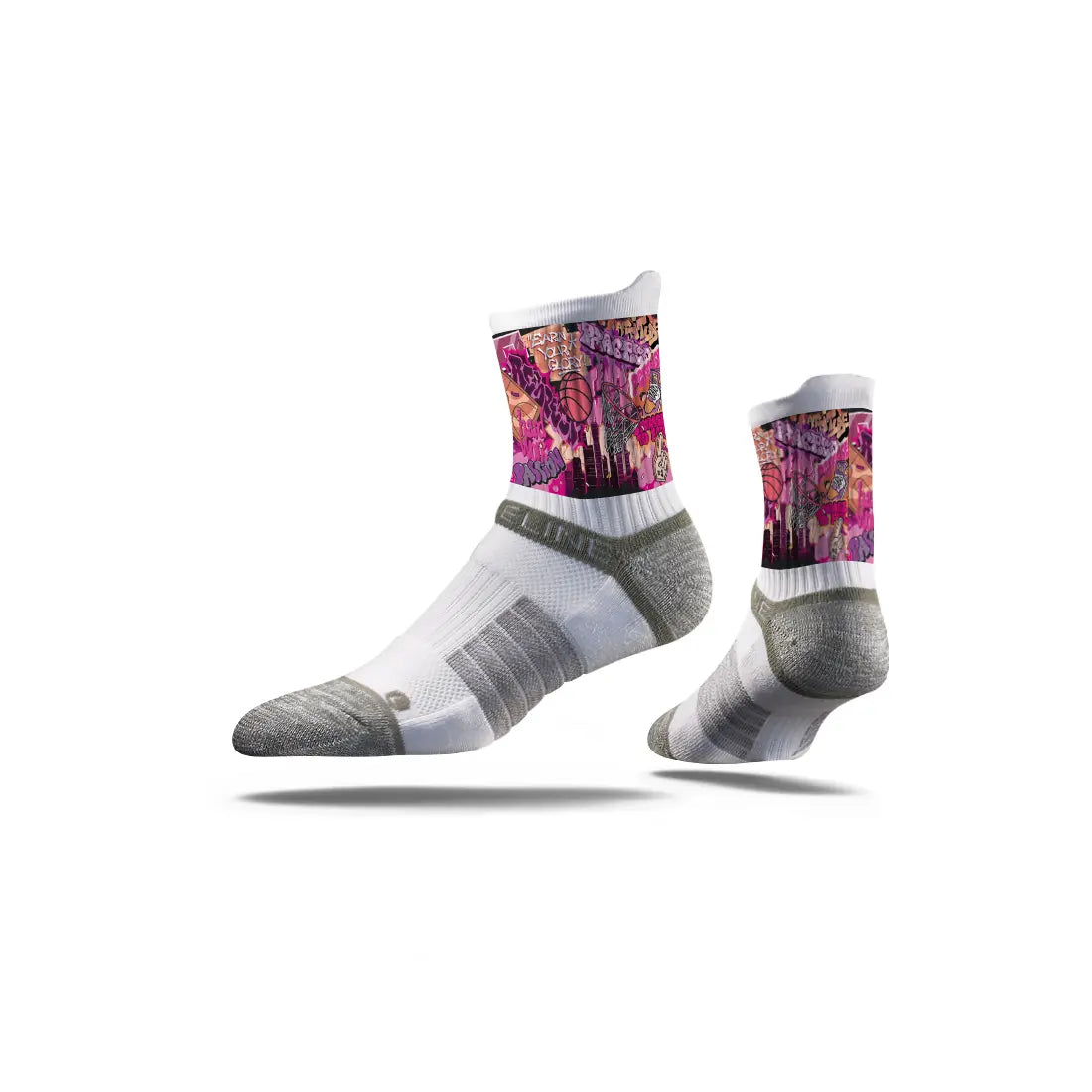 Basketball Graffiti Mid Socks – Pink/Purple