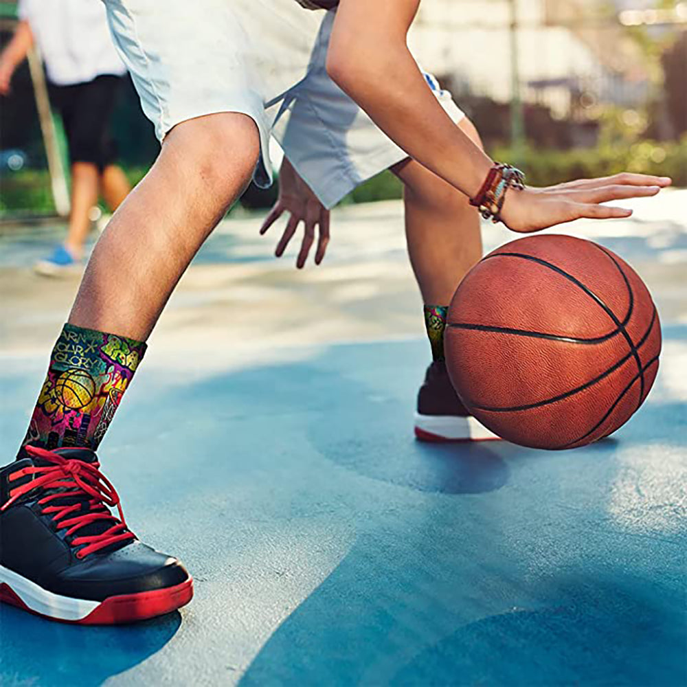 Basketball Graffiti Tie Dye Socks - Adult Sizes
