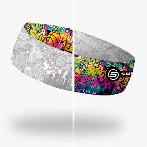Graffiti Tie Dye Reversible Headband- 2.25"