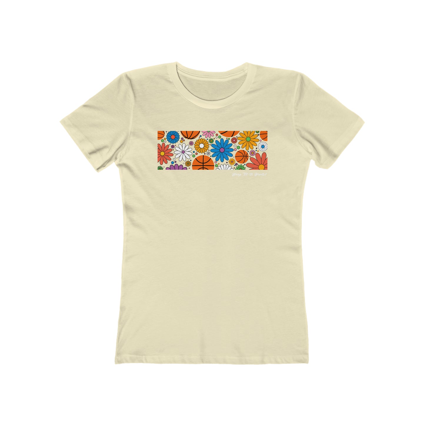Women's Hippie Flowers and Basketballs T-Shirt