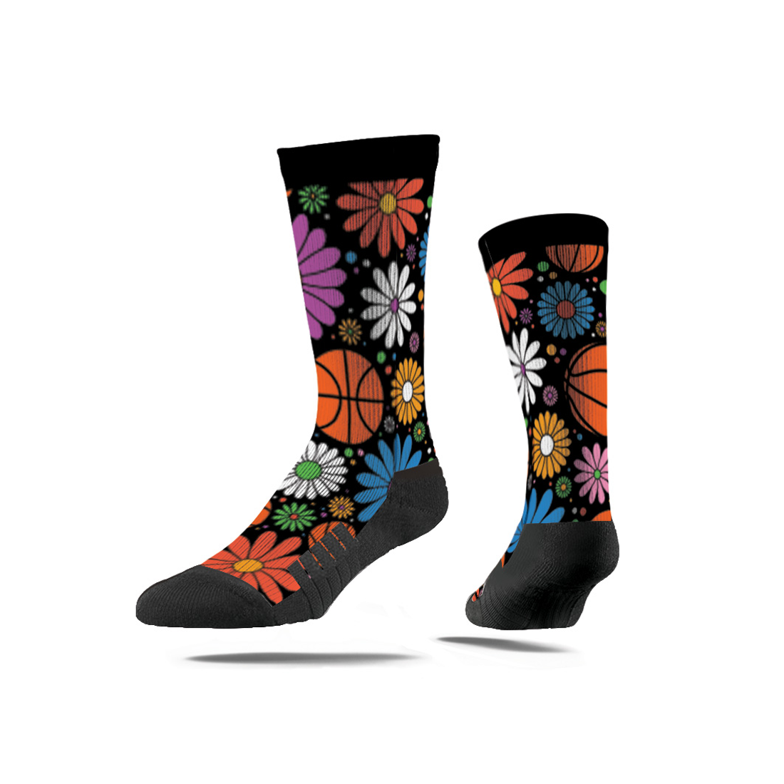 Variety 2 Pack - White and Black Basketball Daisy Socks - Buy 2 and Save!