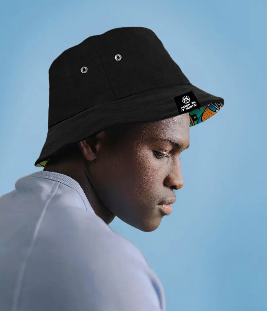 Black Graffiti Bucket Hat Hoop Til It Hurts