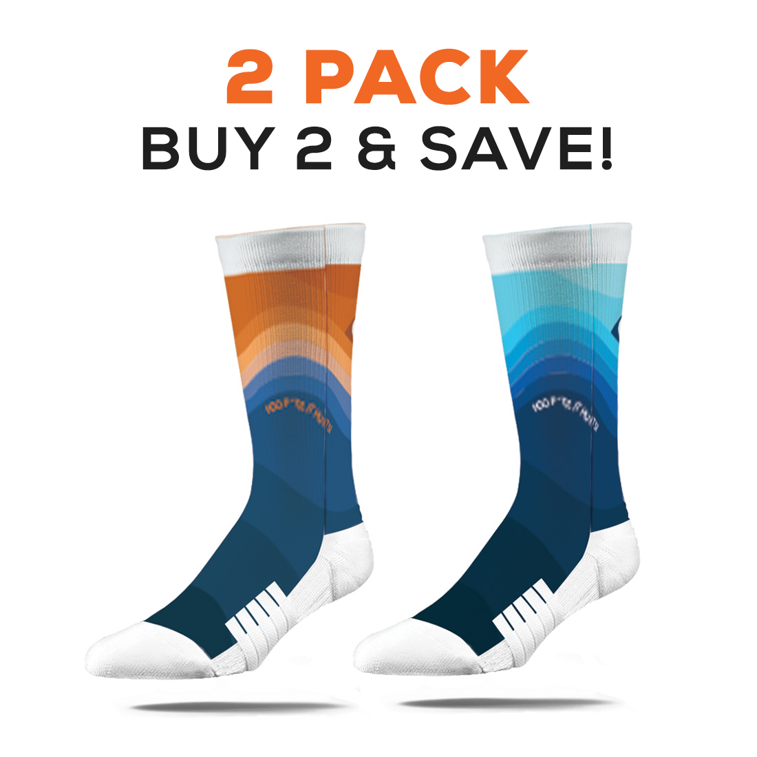 Variety 2 Pack - Venice Beach Sunset Socks - Buy 2 and Save!